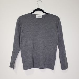 Antonella gray merino wool crew neck sweater